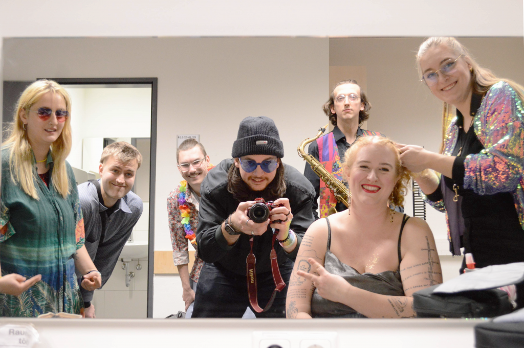Band in the dressing room